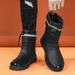 Single Shoe Drawstring Waterproof Rain Boots Sizes 39-44_vogvips.com