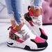 Lace Up Single Shoe Autumn New Style Thick Sole Leopard Print Flat Bottom Casual Sports Dad Shoes_vogvips.com