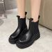 35-42 Chimney Martin Women British Style 2023 Spring Autumn Single Thick Sole Height Increasing Short Boots Plus Size_vogvips.com