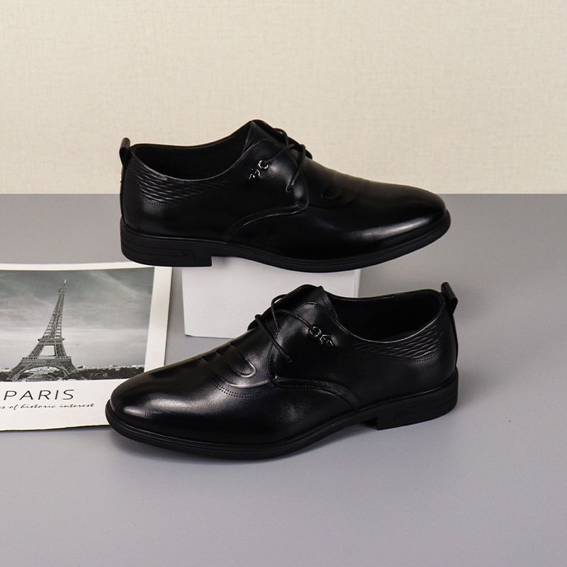 999273Top Layer Cowhide Business Lace-up Four Seasons Work Genuine Leather Formal Single Men's Shoes_vogvips.com