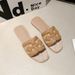 Flat Square Toe Vacation One-Word For Women Summer Outdoor French Fairy Style Cool Half Slippers_vogvips.com