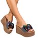 Women’s Shoes Sequined Bow Platform Sandals For Women Summer New Large Size Thick Bottom Flip Flops Size 43_vogvips.com