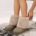 Women's Winter Snow Boots With Thick Sole Faux Fur Lined Round Toe Slip-On High Top Warm Comfortable Casual Shoes Warm Thick Cotton Shoes_vogvips.com