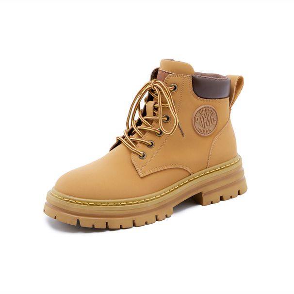 Kick-Resistant Yellow For Women 2025 Summer New Martin Classic British Style Thick-Soled Genuine Leather Short Boots_vogvips.com