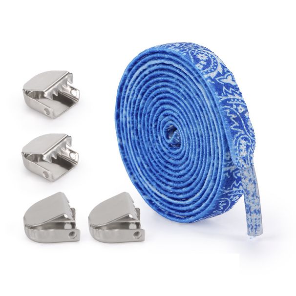 Cashew Flower Series Lazy Shoelaces Flat Buckle No Tie Elastic Elastic Suitable For White Shoes Universal Shoelaces_vogvips.com