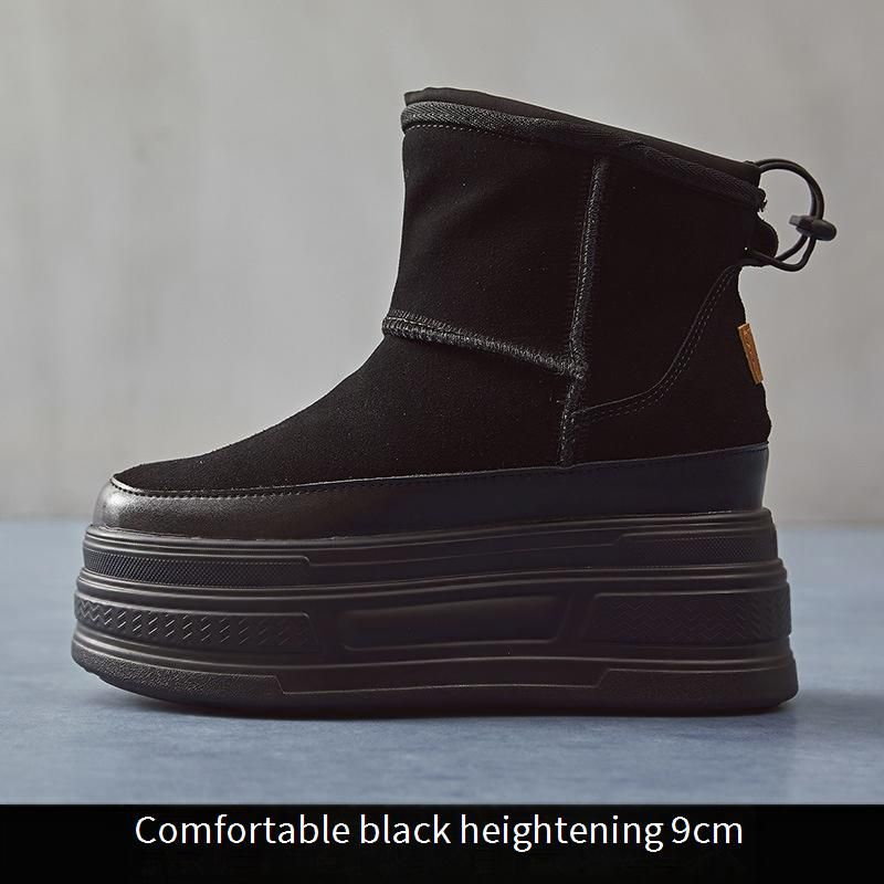 Women's Shoes Snow Boots New Thick Cotton Shoes Thick Sole Warm Inner Height Increase Shoes_vogvips.com