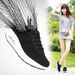 Women's Knit Breathable Sneakers - Platform Cushioned Sole For Casual Wear & Light Sports_vogvips.com