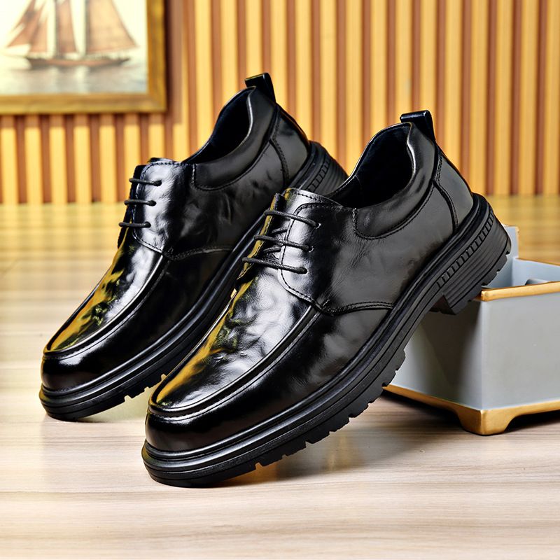 Men's 2025 Summer Top Layer Cowhide British Business Formal Casual Sole Soft Leather Wedding Groom Shoes_vogvips.com
