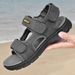 Ultra Light Genuine Leather Beach Sandals, Handmade Oversized Anti Slip Summer Men's Sandals_vogvips.com
