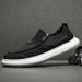 Summer Black High-end Men's Casual Canvas Shoes, Simple And Versatile, Low-top One-piece Cover, Lightweight, Thin, Breathable Cloth Shoes_vogvips.com