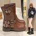 Martin Boots Women's Western Cowboy Ankle Boots 25.New Spring And Autumn Retro Knight Boots_vogvips.com