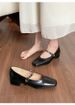 French Square Head Single Shoes Women's Light Mouth Thick Heel With Buckle Mary Jane Shoes_vogvips.com