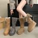 Long Tube Velvet Thickened Thermal High Boots Large Cotton Shoes Women's Thick-soled Snow Boots_vogvips.com