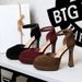 Hollow Shallow Mouth Women's Shoes Round Head Suede Super High Heels Thick Heel Waterproof Table With Sandals_vogvips.com