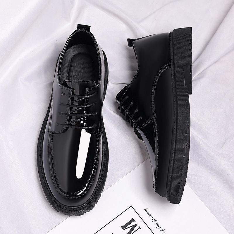 Men's Casual Patent Leather Business Formal Shoes Breathable Soft Sole British Style Derby High End Wedding Shoes_vogvips.com