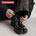 Split Toe Horseshoe For Men's Thick Sole Loafer Tabi Patent Korean Version Trend Casual Leather Shoes_vogvips.com