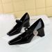 5288-K89 Wind Banquet Metal Water Diamond Buckle Strap Medium Thick Shallow Mouth Square Heel Women's Single Shoes_vogvips.com