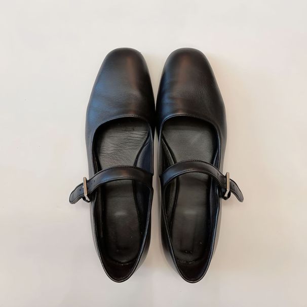 In Stock Full Cowhide Version ~ Soft Sole Genuine Mary Jane Women's Single One Strap Shallow Mouth Flat Small Leather_vogvips.com