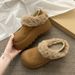 Two Pairs Of Sponge Cake Shoes With Thick Soles And Increased Height, Half Slippers For Women To Keep Warm, And One Foot Kick_vogvips.com