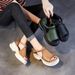 DRKANOL 2026 Summer Shoes Women Thick Heel New Design Hook&Loop Genuine Leather Open Toe Casual Platform Sandals Ladies_vogvips.com
