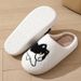 Cartoon Cute Cat Dachshund Dog Women Slippers Indoor Warm Comfort Lightweight Bedroom Concise Winter Cotton Shoes Men_vogvips.com