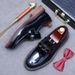Euro Step 【Big Sale】Men's Round Toe Thick Sole Loafers Genuine Leather Polished Color Business Formal British Casual Shoes_vogvips.com