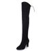 Pointed Toe Long Sexy High Over-the-Knee Stretch Fashion Chunky Heel Slimming Plus Size 43 Women's Boots_vogvips.com