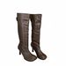 2024 New Style Elegant Simple Heel Round Toe High Commuting Versatile Solid Color Slip-On Boots Black Women_vogvips.com