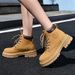 Unisex Classic Leather Martin Boots – Waterproof & Breathable Outdoor Hiking Boots With Thick Rubber Sole For Men & Women_vogvips.com