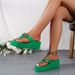 Xiaohei's Summer New Plus Size Chain Women's Height Increasing Sponge Cake And Breathable Casual Slippers For Women_vogvips.com