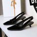 5128 European And American Fashion Simple Women's Shoes With Cone Patent Leather Pointed Toe, Low Heel, Hollow Out_vogvips.com