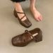 2025 Fall New Vintage Mary Jane Shoes French Style Square Toe Shallow Mouth Chunky Heel High Heels_vogvips.com