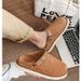 New Women's Sandals Slippers Cork Closed Toe Cowhide Unisex Large Size Plush Snow Boots With Velcro_vogvips.com