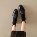 Soft Vintage Slip-on Loafers For Women, British Style, Soft-soled Versatile Small Shoes, Genuine Leather Round-toe_vogvips.com