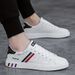A Pair Of White Sneakers, Perfect For Skateboarding, Casual Sports, And Everyday Wear. Lightweight With A Soft Sole,_vogvips.com