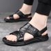 Top Layer Cowhide Men's Casual Beach Shoes Summer New Comfortable Dual-use Sandals Genuine Leather Versatile Outdoor_vogvips.com
