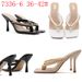 Women's Shoes Summer Metal Chain Square Toe Flip Flops For Women, High Heels, Stiletto Heels, Sexy Style Sandals_vogvips.com