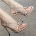 Women's Summer Sandals Outdoor Wear 2026 New Model High-heeled Shoes Thin Heels, Round Toe, Single Strap, Elegant Nude_vogvips.com