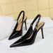 Women's Elegant Pointed Toe High Heel Pumps With Hollow Cutout And Metal Chain Strap, Perfect For Banquets And Evening Parties_vogvips.com