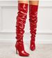 2020 Autumn New Elastic Over-the-Knee Pointed Toe Patent Leather Tube Black Zipper Stiletto High Heel Women's Boots_vogvips.com