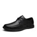 Round Head First Layer Men's Leather Splicing Leather Shoes Lace-up Low State Men's Formal Single Shoes_vogvips.com