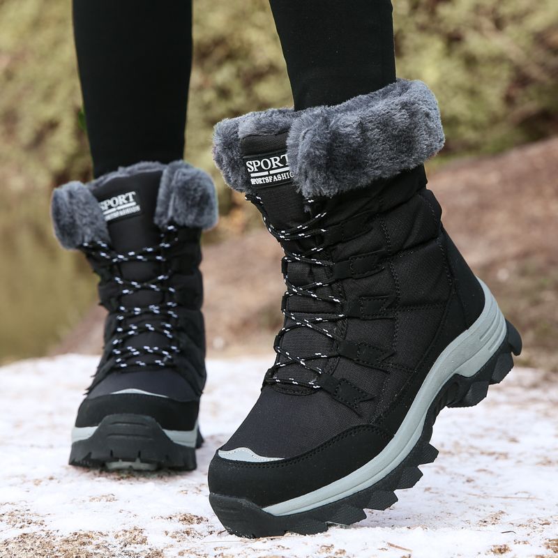 Plus Size Snow Boots For Women 2024 New Winter Warm Fleece Lined Thickened Waterproof Non-Slip Northeast Outdoor Ski_vogvips.com