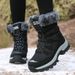 Plus Size Snow Boots For Women 2024 New Winter Warm Fleece Lined Thickened Waterproof Non-Slip Northeast Outdoor Ski_vogvips.com