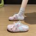 Half Tray White Shoes Female Breathable Student Height Increase Casual Women's Shoes Street Shot_vogvips.com