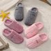 Women's Cotton Indoor Home Warm Non-Slip Thick Sole Couple Furry Slippers Men's Autumn Winter_vogvips.com