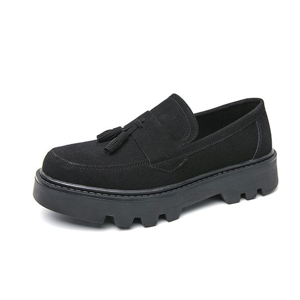 Suede Retro Large-size 2025 Spring And Autumn New Round-toe Tassel Thick-soled Height-increasing Men's Loafers_vogvips.com