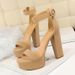 Thick Heel Ultra High High Heels Platform Open Toe Belt Buckle Sandals European And American Style Sexy Nightclub_vogvips.com