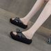 Rhinestone Outer Wear One-word Cool Slippers Women's Bow Casual Versatile Platform Beach Women's Shoes_vogvips.com