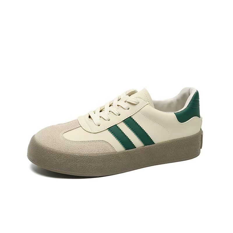 Men's Retro Casual Sneakers - Classic Low-Top Lace-Up Shoes With Thick Sole, Breathable PU Leather Upper, Lightweight & Comfortable For Daily Wear_vogvips.com