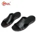 YRZL Mens Sandals PU Leather Classic Summer Soft Black Big Size Slippers Lightweight EVA Slides For Men_vogvips.com